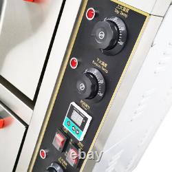 Electric Pizza Oven Double-deck Commercial Kitchen Bread Pastries Meat Oven 220V