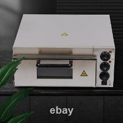 Electric Pizza Oven Single Deck Fire Stone Stainless Steel 2000W Bread Toaster