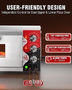 Electric Pizza Oven with Pizza Stone for Restaurant Home, 16 Inch Countertop