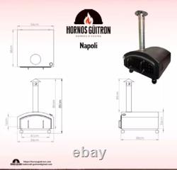 Guitron Napoli Clay Pizza Oven 12 Dual Gas Burner & Wood Fired