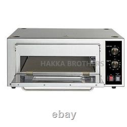 Hakka Electric 2200W Single Deck Pizza Oven Countertop Stainless Steel Bakery