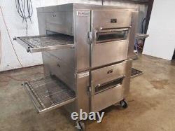 Lincoln Impinger 1450 Nat. Gas Double Stack Conveyor Pizza Oven. VIDEO DEMO