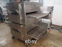 Lincoln Impinger 1450 Nat. Gas Double Stack Conveyor Pizza Oven. VIDEO DEMO