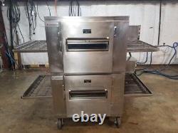 Lincoln Impinger 1450 Nat. Gas Double Stack Conveyor Pizza Oven. VIDEO DEMO