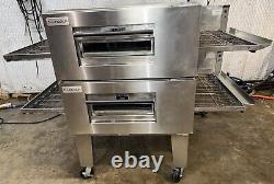 Lincoln Impinger 1600 Nat. Gas Dbl. Stack Conveyor Pizza Ovens. VIDEO DEMO