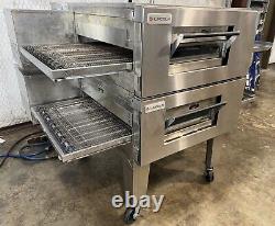 Lincoln Impinger 1600 Nat. Gas Dbl. Stack Conveyor Pizza Ovens. VIDEO DEMO