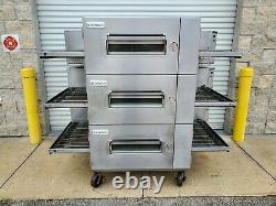 Lincoln Impinger 1600 Natural Gas Triple Stack 32 Conveyor Pizza Ovens