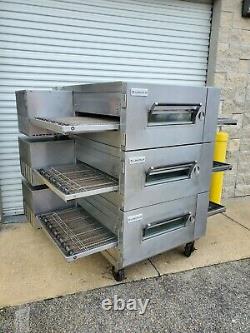 Lincoln Impinger 1600 Natural Gas Triple Stack 32 Conveyor Pizza Ovens