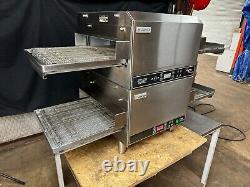 Lincoln Impinger 2501 Electric Dbl. Stack Conveyor Pizza Ovens. VIDEO DEMO