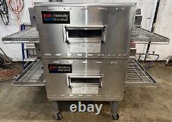 MIDDLEBY MARSHALL PS840g DBL. NAT. GAS CONVEYOR PIZZA OVENS. VIDEO DEMO