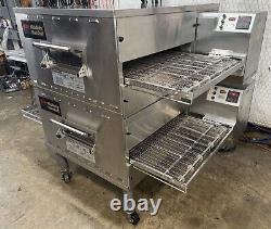 MIDDLEBY MARSHALL PS840g DBL. NAT. GAS CONVEYOR PIZZA OVENS. VIDEO DEMO