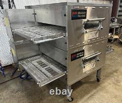 MIDDLEBY MARSHALL PS840g DBL. NAT. GAS CONVEYOR PIZZA OVENS. VIDEO DEMO