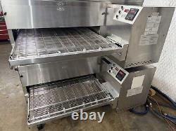 MIDDLEBY MARSHALL PS840g DBL. NAT. GAS CONVEYOR PIZZA OVENS. VIDEO DEMO