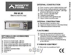 MORETTI FORNI PM 60.60 IDECK MANUAL ELECTRIC PIZZA OVEN 61x66x14 CHAMBER 1 DECK