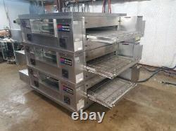 Middleby Marshall PS555g Gas Triple Stack Pizza Conveyor Ovens. Video Demo