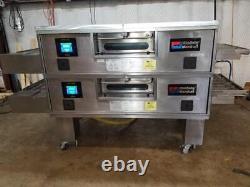 Middleby Marshall PS770 WOW! Dbl. Stack Nat. Gas Pizza Conveyor Oven. Video Demo