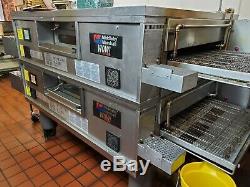 Middleby Marshall Ps870 Wow Double Deck Natural Gas Conveyor Pizza Ovens Cleaned