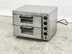 NEW 16 Double Deck Electric Stone Base Pizza Oven Bakery Cooker Wings 110V