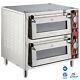 New 18 Commercial Double Deck Countertop Pizza Oven Independent Chambers 240v