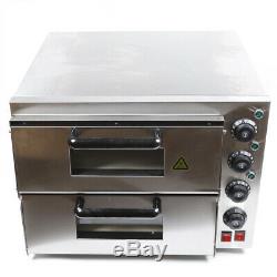 NEW Commercial Pizza Oven Double Deck Electric Baking 2x16 Stainless steel