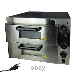 New 110V 16 Commercial Double deck Electric Pizza Oven Ceramic Stone