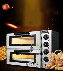 New 16 2000W 110V Double deck Electric Pizza Oven Commercial Ceramic Stone