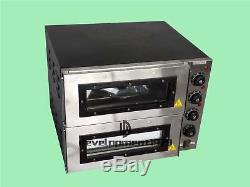 New 16 2000W 110V Double deck Electric Pizza Oven Commercial Ceramic Stone