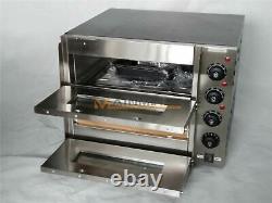 New 3000W 110V 16 Double Deck Pizza Oven Commercial Ceramic Stone #A6-9