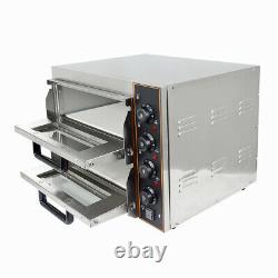 New Commercial Baking Oven Fire Stone Electric Pizza Oven 2 x 16Twin Deck