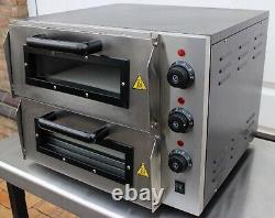 New Double Deck Electric Table Top Pizza Oven Stone Base 2x 16 Pizza