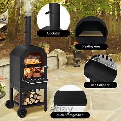Outdoor Pizza Oven Wood Fire Pizza Maker Grill with Pizza Stone