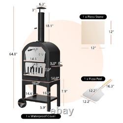 Outdoor Pizza Oven Wood Fire Pizza Maker Grill with Pizza Stone & Waterproof Cover
