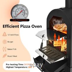 Outdoor Pizza Oven Wood Fire Pizza Maker Grill with Pizza Stone & Waterproof Cover