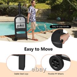 Outdoor Pizza Oven Wood Fire Pizza Maker Grill with Pizza Stone & Waterproof Cover