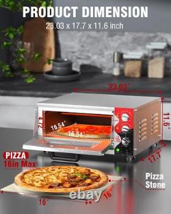 PYY Electric Pizza Oven with Pizza for Home, 16 Inch, 120V/1600W, ETL listed