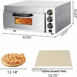 Pizza Oven 14'' Electric Pizza Maker with Single Layer Deck 2000W 110V Household