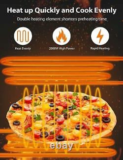 Pizza Oven 14'' Electric Pizza Maker with Single Layer Deck 2000W 110V Household