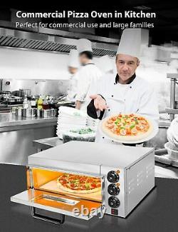 Pizza Oven 14'' Electric Pizza Maker with Single Layer Deck 2000W 110V Household