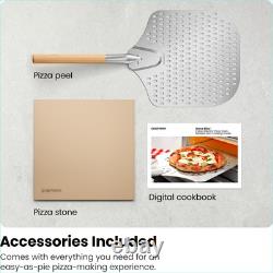 Pizza Oven Makes 12 Inch Pizzas in Minutes, Heats Up To 800°f Countertop Ele
