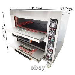 Pizza Oven Toaster Double-Deck Pizza Oven Stainless Steel 220V 13.2KW