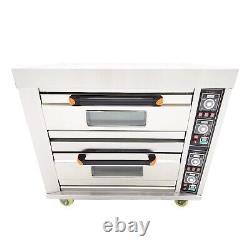 Pizza Oven Toaster Double-Deck Pizza Oven Stainless Steel 220V 13.2KW