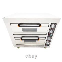 Pizza Oven Toaster Double-Deck Pizza Oven Stainless Steel 220V 13.2KW