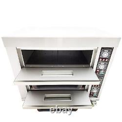 Pizza Oven Toaster Double-Deck Pizza Oven Stainless Steel 220V 13.2KW