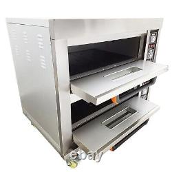 Pizza Oven Toaster Double-Deck Pizza Oven Stainless Steel 220V 13.2KW