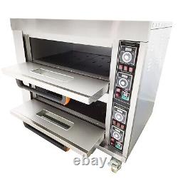 Pizza Oven Toaster Double-Deck Pizza Oven Stainless Steel 220V 13.2KW