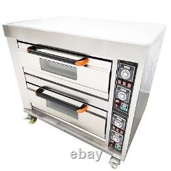 Pizza Oven Toaster Double-Deck Pizza Oven Stainless Steel 220V 13.2KW