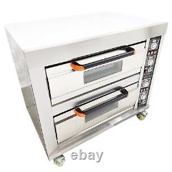 Pizza Oven Toaster Double-Deck Pizza Oven Stainless Steel 220V 13.2KW