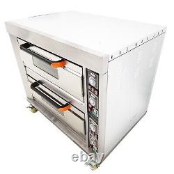 Pizza Oven Toaster Double-Deck Pizza Oven Stainless Steel 220V 13.2KW