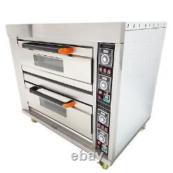 Pizza Oven Toaster Double-Deck Pizza Oven Stainless Steel 220V 13.2KW