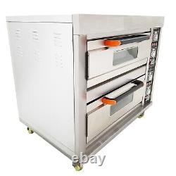 Pizza Oven Toaster Double-Deck Pizza Oven Stainless Steel 220V 13.2KW